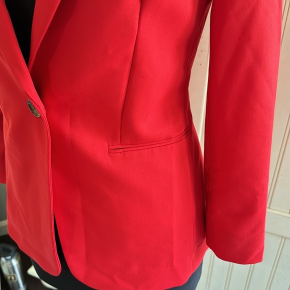 MNG Red One Button Closure Blazer - Picture 4 of 10